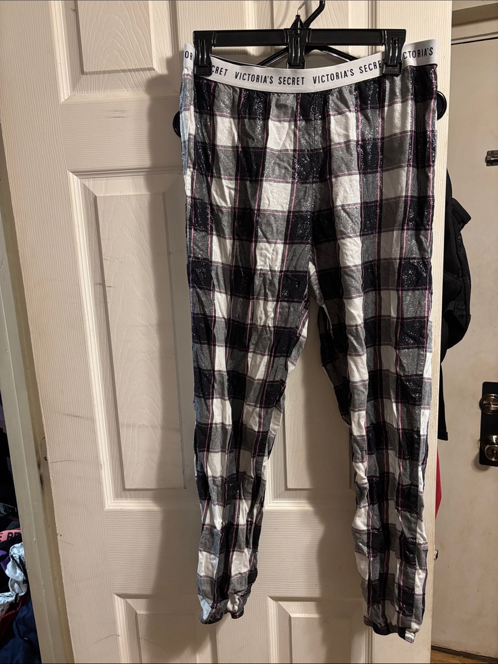 Victoria's Secret Black, White & Pink Plaid Pajama Pants